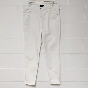Karen Kane White HIgh Rise Stretch Denim Skinny Jeans Full Length